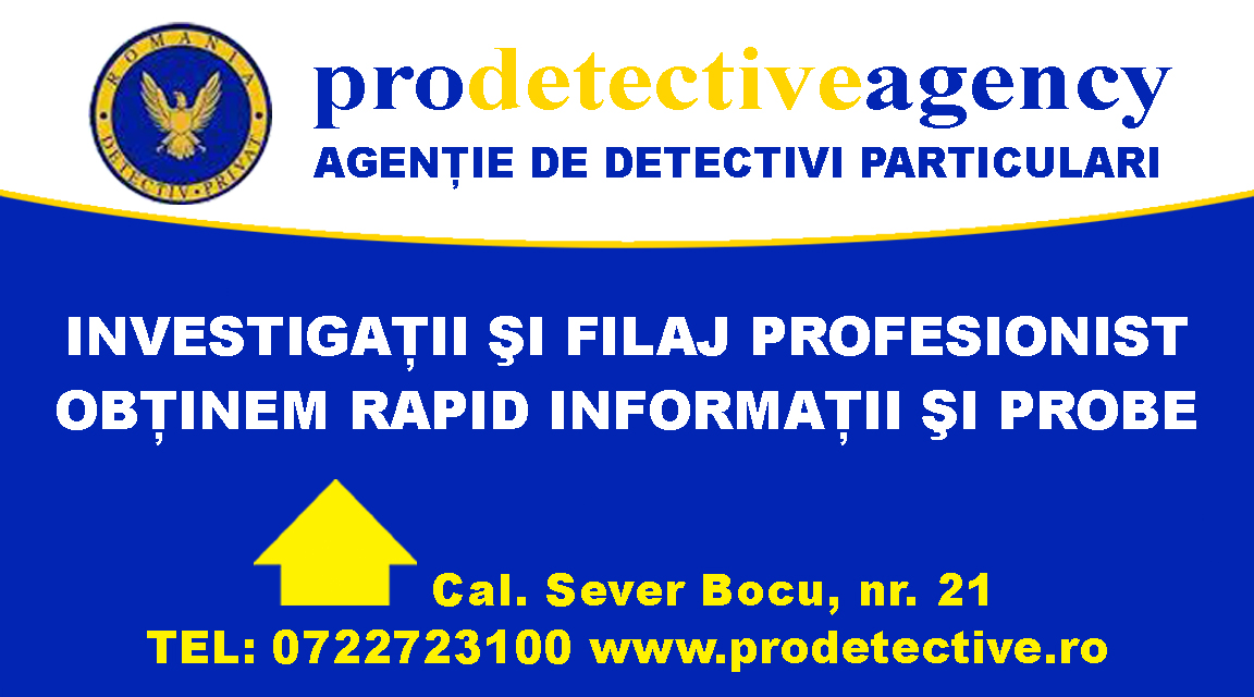 Detectiv Particular PRO DETECTIVE AGENCY SRL, judetul Timis